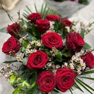 Luxury Dozen Red Roses Valentines Day Bouquet