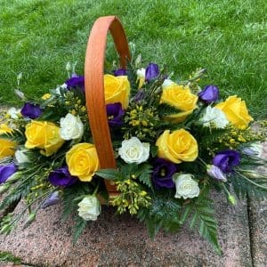 Yellow Colours Mothers Day Basket Bouquet